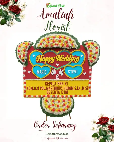 Papan Bunga Pernikahan Bulu